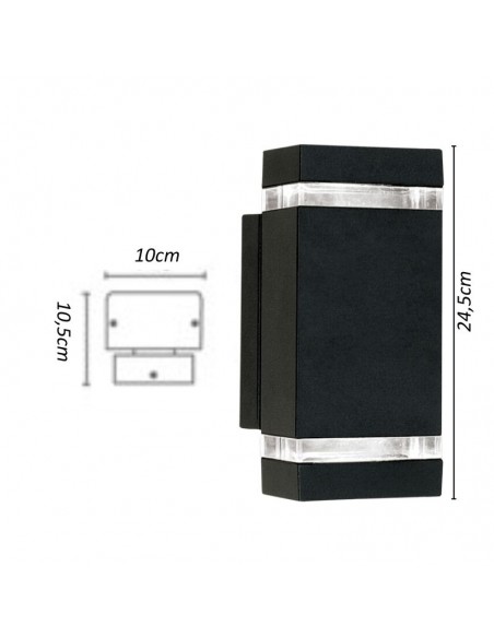 APLIQUE MAO II 2 LUCES GU10 PLATA CANDIL