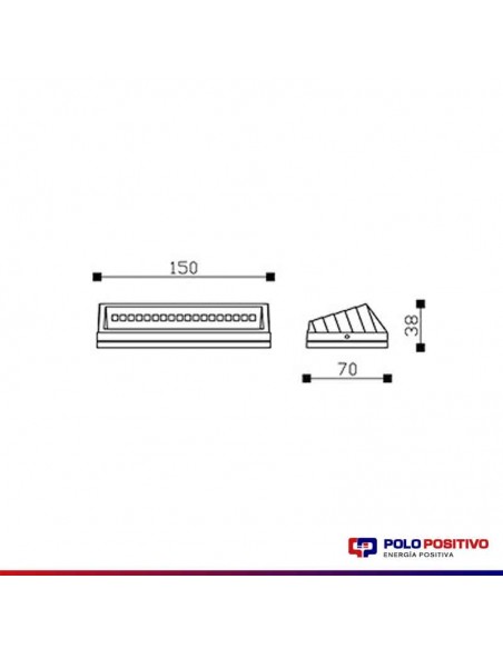 APLIQUE EXTERIOR LED RAMPA GRANDE 4W PLATA CANDIL