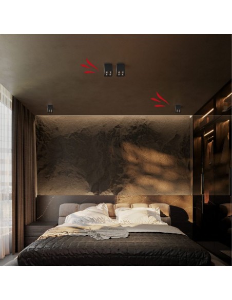 PLAFON BOX TROU P4 CUAD NEGRO 8W 3000K 720LM