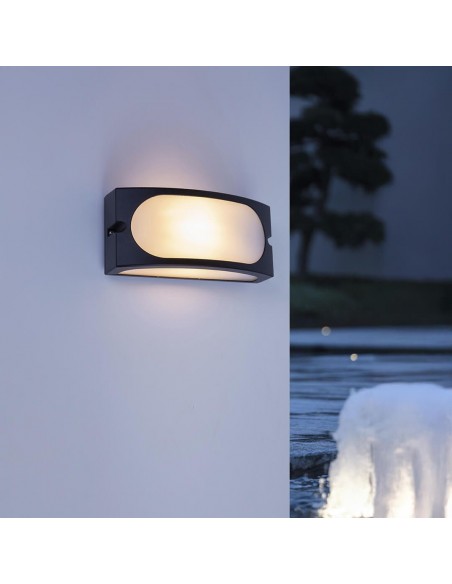 APLIQUE PARED AZONA E27 NEGRO IP54 ALUMINIO