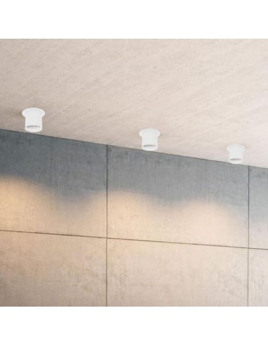 PLAFON AR111 1 LUZ REDONDO BLANCO CHAPA