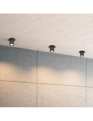 PLAFON DICRO 1 LUZ REDONDO NEGRO CHAPA