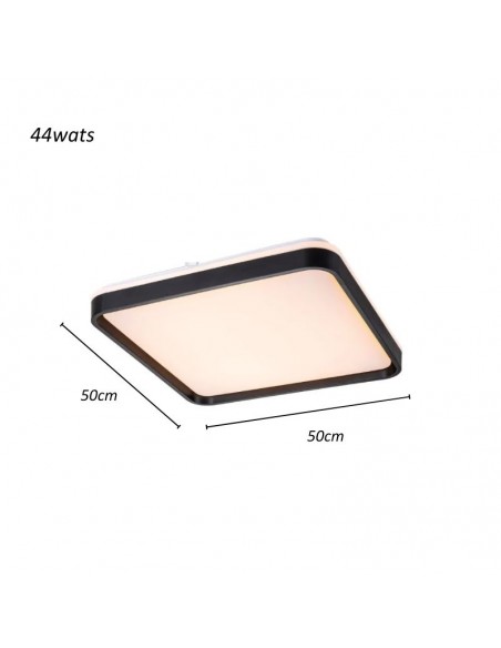 PLAFON LED NIZA NEGRO 48W 50X50CM LUZ CALIDA