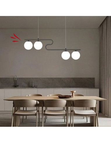 COLGANTE UPS LED 4 LUCES G9 80CM X120CM NEGRO