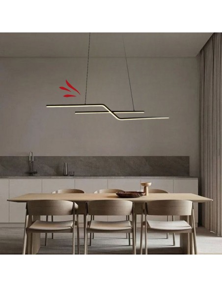 COLGANTE LED SEVERENCE 22W 105CM NEGRO BLANCO DINAMICO