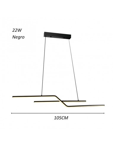 COLGANTE LED SEVERENCE 22W 105CM NEGRO BLANCO...