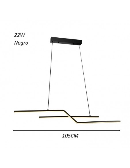 COLGANTE LED SEVERENCE 22W 105CM NEGRO BLANCO DINAMICO