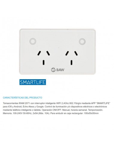 ENCHUFE TOMA SMART WIFI 10A DOBLE