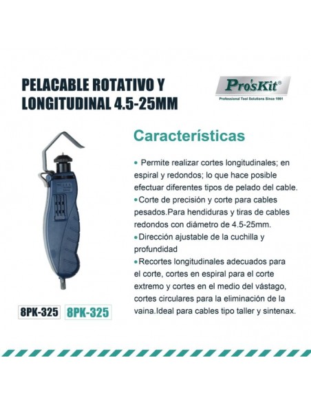 PINZA PELACABLE CIRC.LONGIT. 4-25MM (240MM)LY-25-9