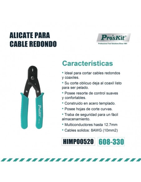 ALICATE P/CAB.RED. 12MM PROSKIT (608-330)