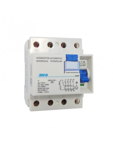 DISYUNTOR DIFERENCIAL INTERRUPTOR SICA 4X 40A