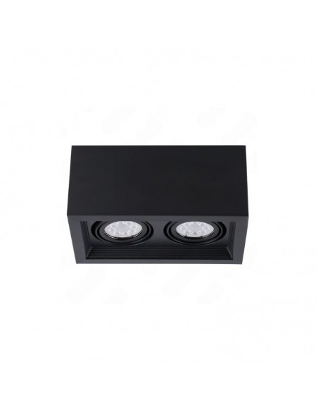 PLAFON ECUA DICRO 2 LUCES NEGRO CANDIL