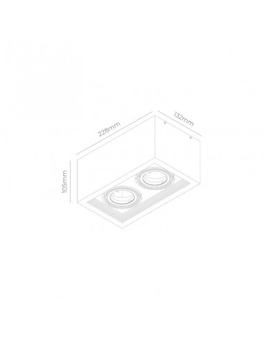 PLAFON ECUA DICRO 2 LUCES BLANCO CANDIL