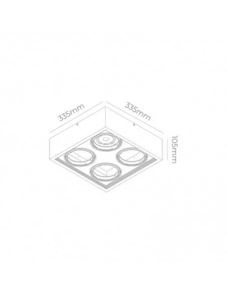 PLAFON ECUA AR111 4 LUCES BLANCO CANDIL