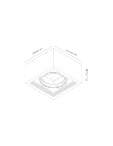 PLAFON ECUA AR111 1 LUZ NEGRO CANDIL