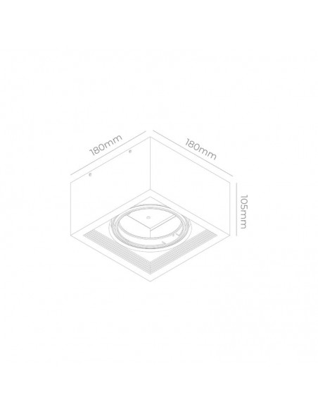 PLAFON ECUA AR111 1 LUZ NEGRO CANDIL