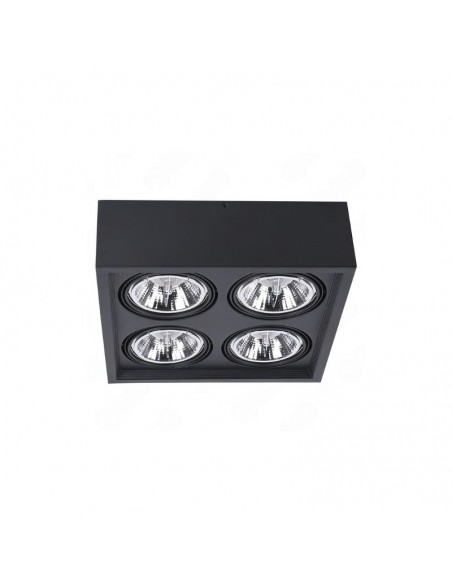 PLAFON ECUA AR111 4 LUCES NEGRO CANDIL