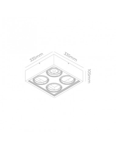 PLAFON ECUA AR111 4 LUCES NEGRO CANDIL