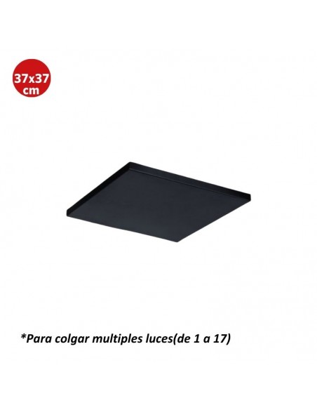 TAPA CUADRADA P/COLG. MULTILUCES DE 1 A 17 370X370X25 NEGRO