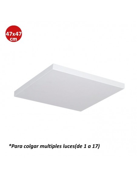 TAPA CUADRADA P/COLG. MULTILUCES DE 1 A 17 470X470X25 BLANCO