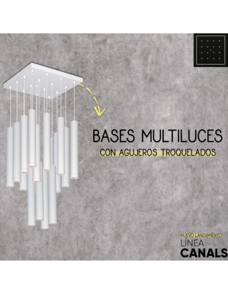 TAPA CUADRADA P/COLG. MULTILUCES DE 1 A 17 470X470X25 BLANCO