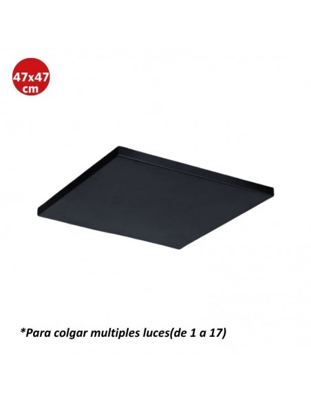 TAPA CUADRADA P/COLG. MULTILUCES DE 1 A 17 470X470X25 NEGRO