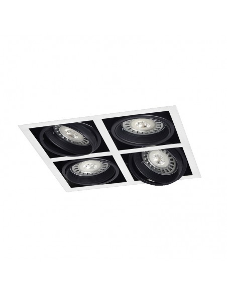 PLAFON BOX EMBUTIR CUADRADO CARDANICO 4 LUCES AR111 BLANCO