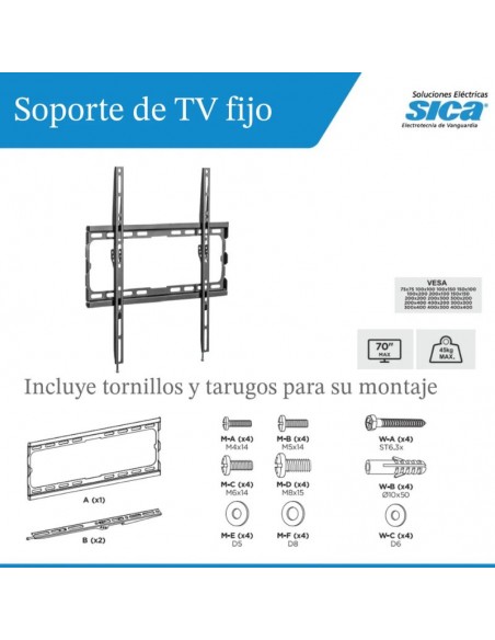 SOPORTE TV  32-70" FIJO EXTRA SLIM 45KG
