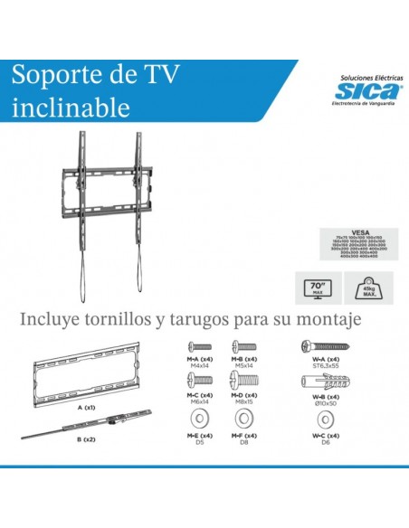 SOPORTE TV  32-70" INCLINABLE 45KG