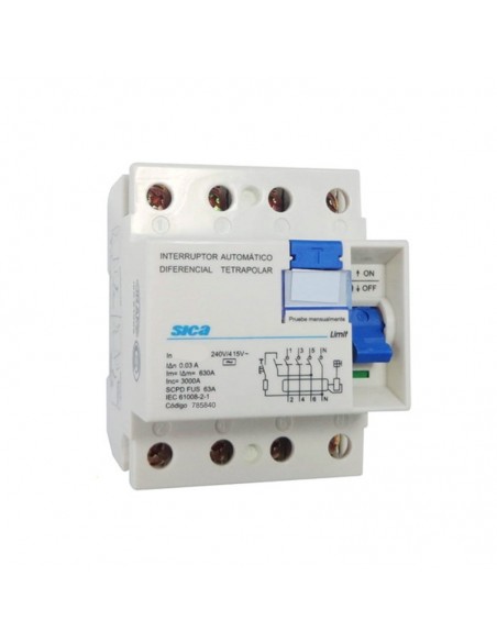 DISYUNTOR DIFERENCIAL INTERRUPTOR SICA 4X 63A