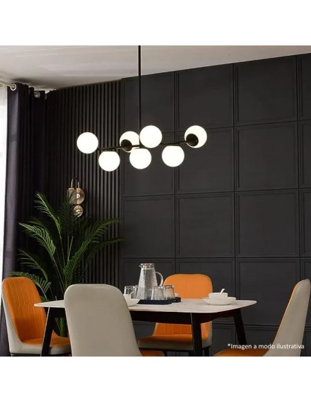COLGANTE BALL G9 10 LUCES LINEAL NEGRO TEX CANDIL