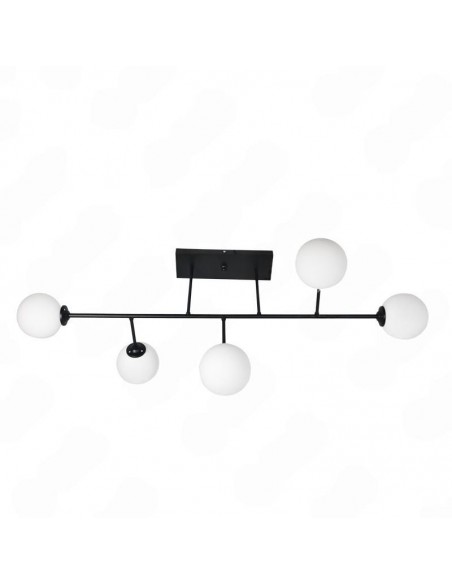 COLGANTE BALL G9  5 LUCES LINEAL NEGRO TEX CANDIL