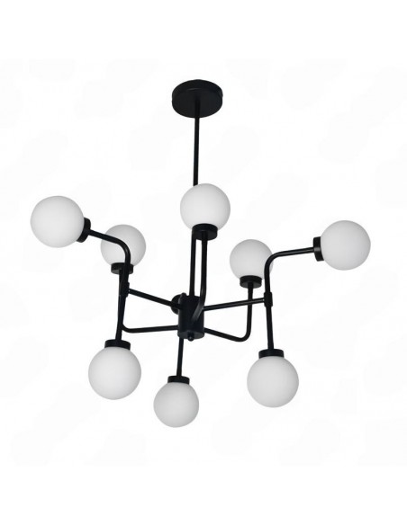 COLGANTE BALL G9  9 LUCES NEGRO TEX CANDIL