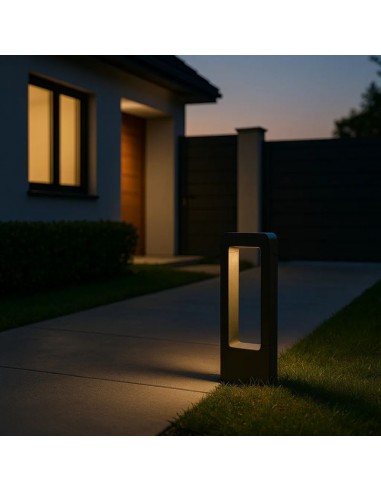 FAROLA LED 7W 30CM 3000K NEGRO IP65 ALUMINIO