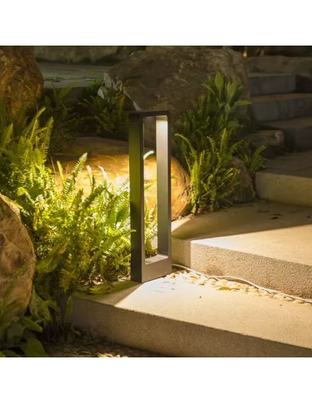 FAROLA LED 7W 60CM 3000K NEGRO IP65 ALUMINIO