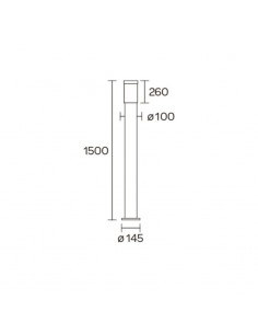 FAROLA ALUMINIO 2500 E27- 150CM 2