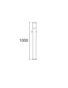 FAROLA ALUMINIO 2500 E27 BLANCO 100CM 2