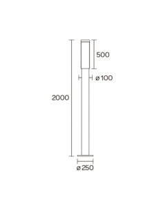 FAROLA ALUMINIO 2500 E27 BLANCO 200CM 2