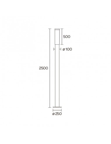 FAROLA ALUMINIO 2500 E27 BLANCO 250CM