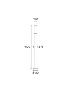 FAROLA ALUMINIO 2550 E27 NEGRO 100CM 2