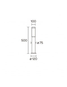 FAROLA ALUMINIO 2550 E27 NEGRO 50CM 2