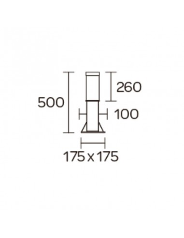 FAROLA ALUMINIO 2440 E27 NEGRO 50CM
