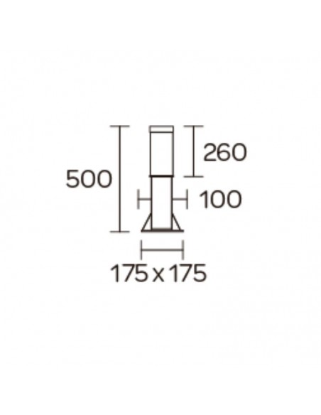 FAROLA ALUMINIO 2440 E27 NEGRO 50CM