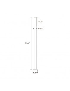 FAROLA HIERRO 2500 E27 NEGRO 300CM 2