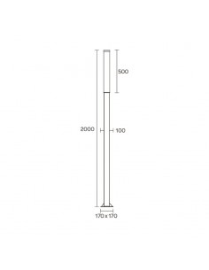 FAROLA ALUMINIO 2420 E27 NEGRO 200CM 2