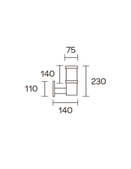 FAROLA PARED ALUMINIO 2400 E27 NEGRO