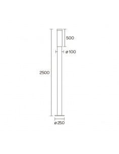 FAROLA HIERRO 2500 E27 NEGRO 250CM 2