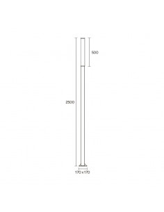 FAROLA ALUMINIO 2420 E27 NEGRO 250CM 2