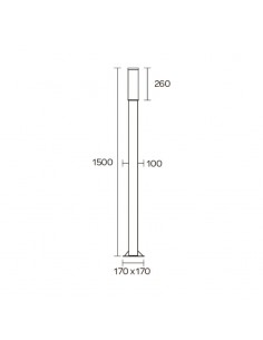 FAROLA ALUMINIO 2420 E27 NEGRO 150CM 2