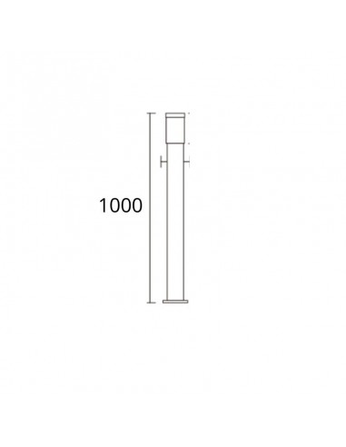 FAROLA HIERRO 2500 E27 NEGRO 100CM